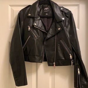 ZARA biker faux leather jacket